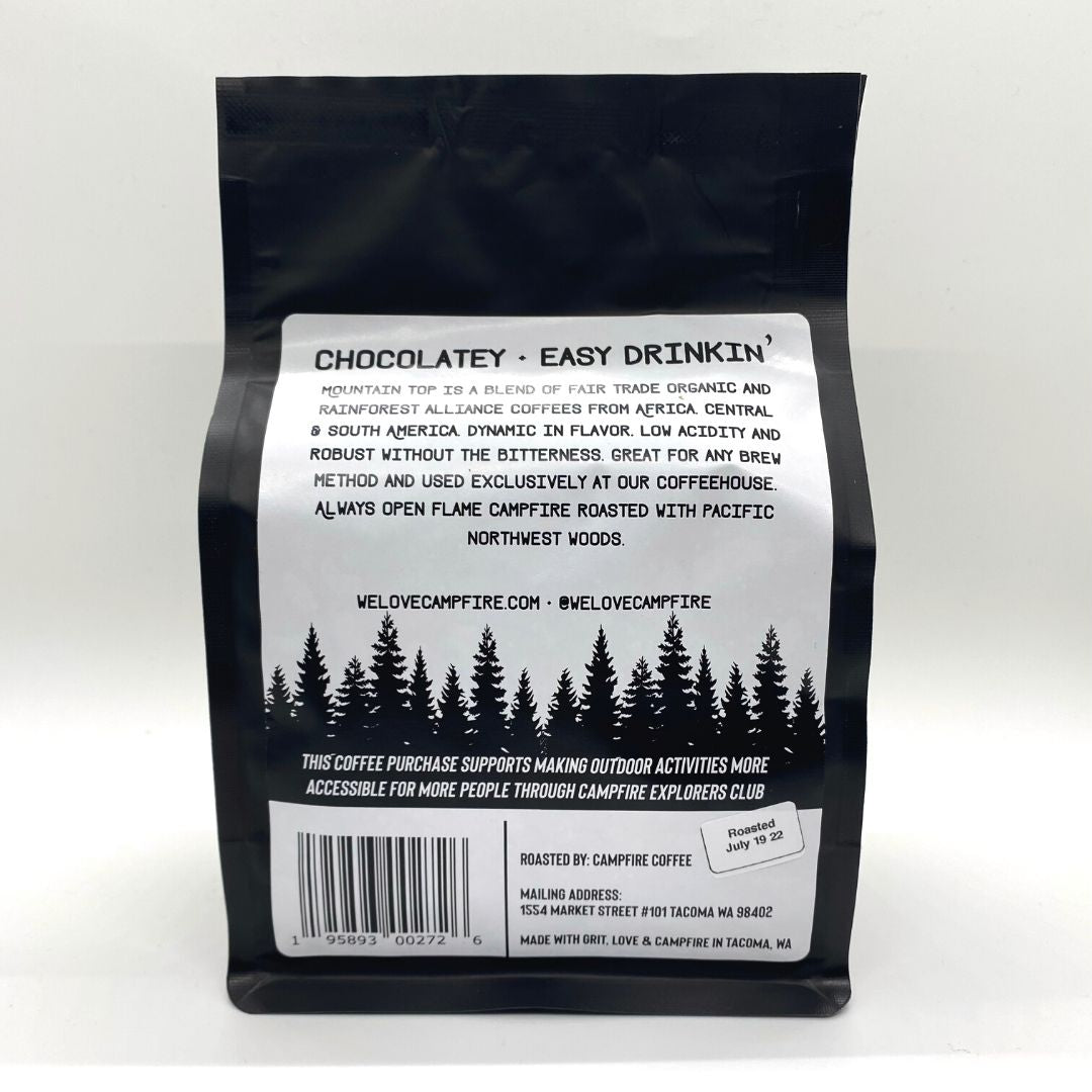 Co. del café de la hoguera | Mountain Top Whole Bean Coffee - Campfire Roasted