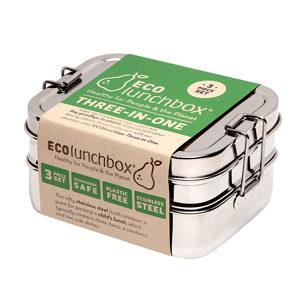 ECOlunchbox | Three-in-One Classic Bento Lunch Box - Stainless Steel, Bento Box, ECOLunchbox, Defiance Outdoor Gear Co.