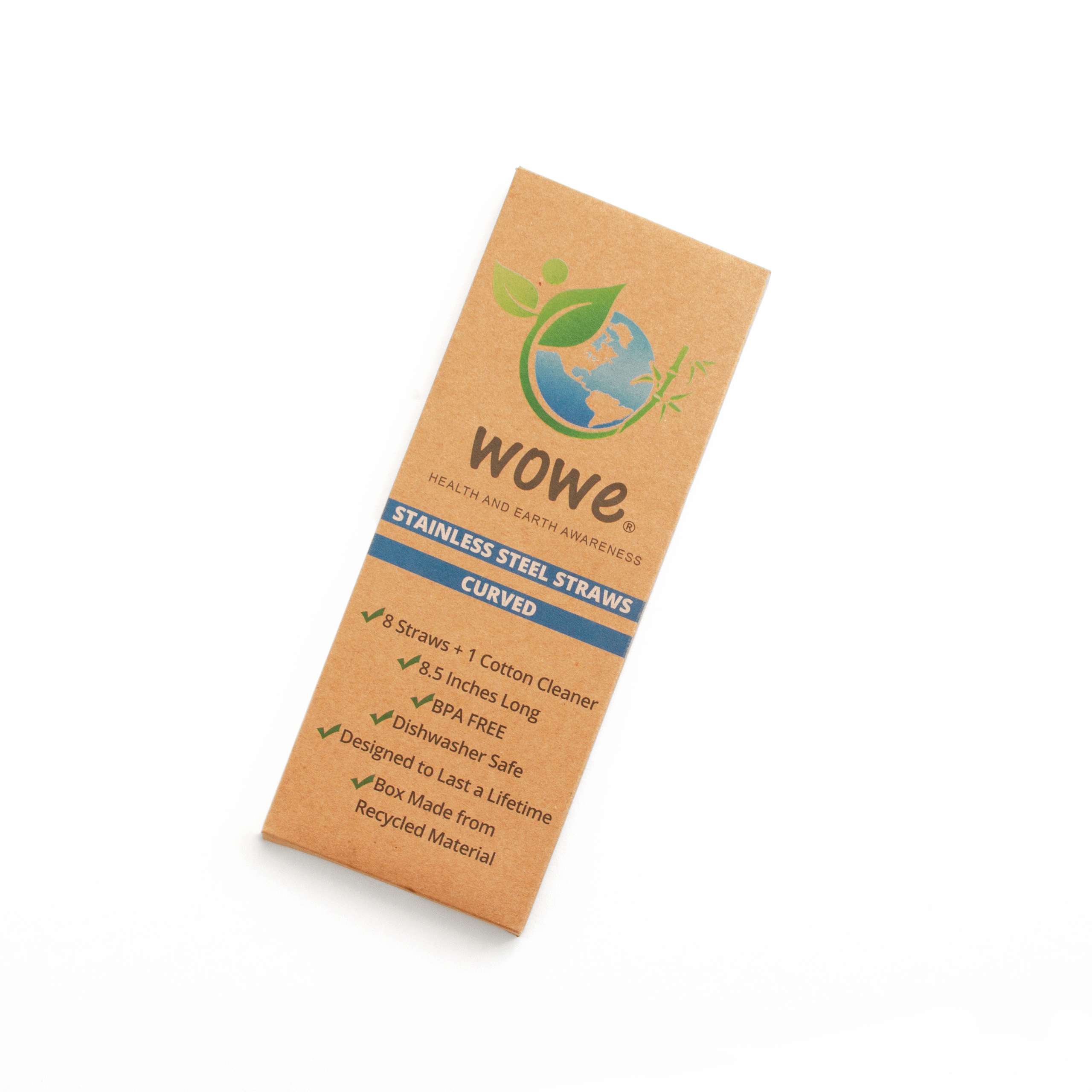 Wowe | Reusable Curved Stainless Steel Drinking Straws With Cleaning Brush, Straws, Wowe, Defiance Outdoor Gear Co.