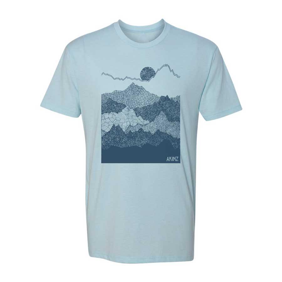 Akinz | Ascend Mountains T-Shirt - Ice Blue, T-Shirts, Akinz, Defiance Outdoor Gear Co.