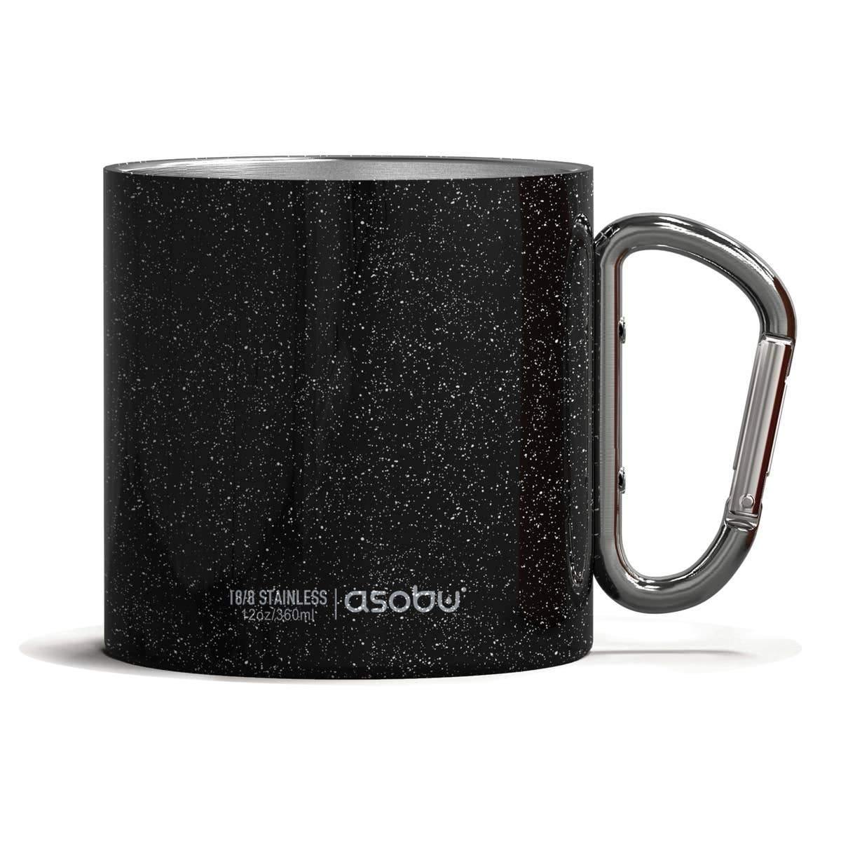 Asobu | Campfire Coffee Mug With Carabiner Clip Handle Double Walled Insulated - Charcoal Black, Mugs, asobu, Defiance Outdoor Gear Co.