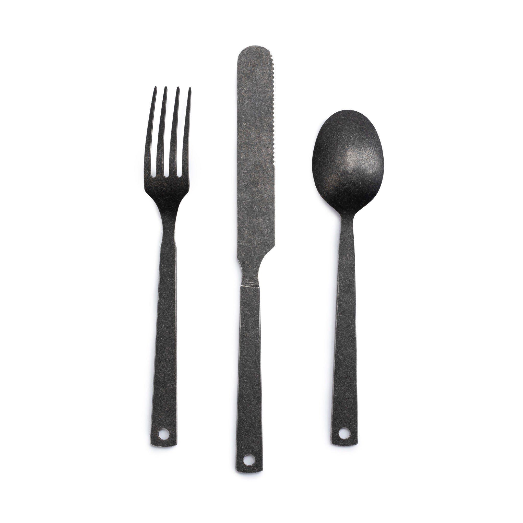 Barebones | Flatware Camping Cutlery Set With Fork, Knife, & Spoon - Matte Black, Cutlery, Barebones, Defiance Outdoor Gear Co.