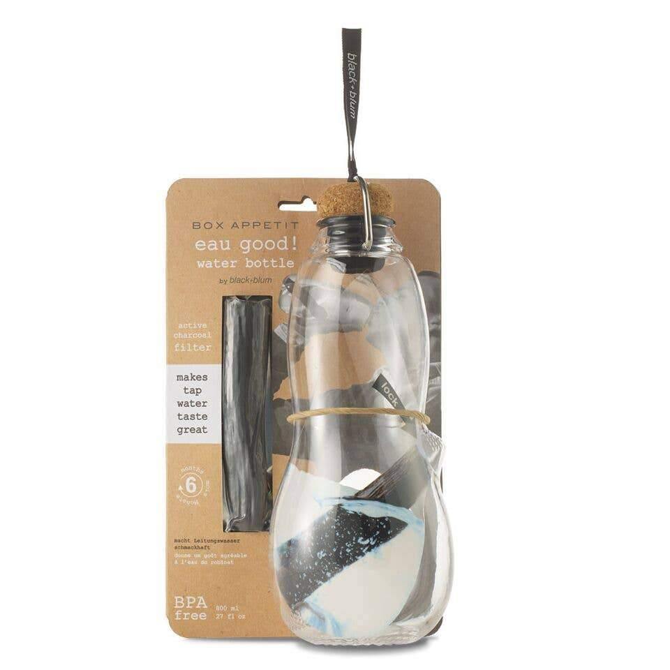 Black+Blum | Eau Good Bottle With Binchotan Active Charcoal Filter & Cork Top, Water Bottle, Black + Blum, Defiance Outdoor Gear Co.