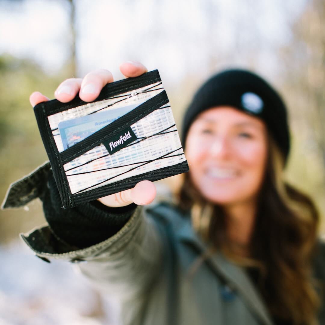 Flowfold | Recycled Sailcloth Craftsman Three Pocket Wallet - Black Pearl, Wallet, Flowfold, Defiance Outdoor Gear Co.