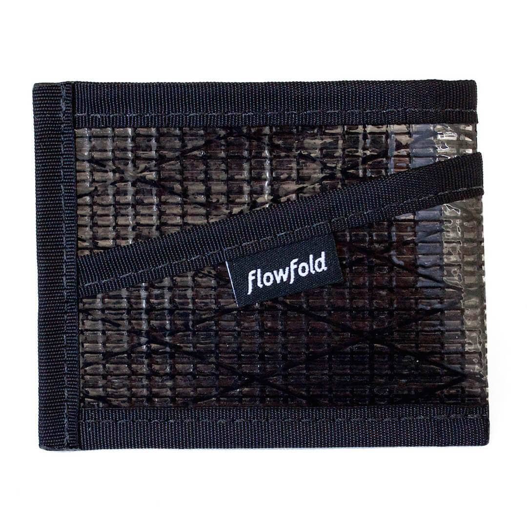 Flowfold | Recycled Sailcloth Craftsman Three Pocket Wallet - Black Pearl, Wallet, Flowfold, Defiance Outdoor Gear Co.