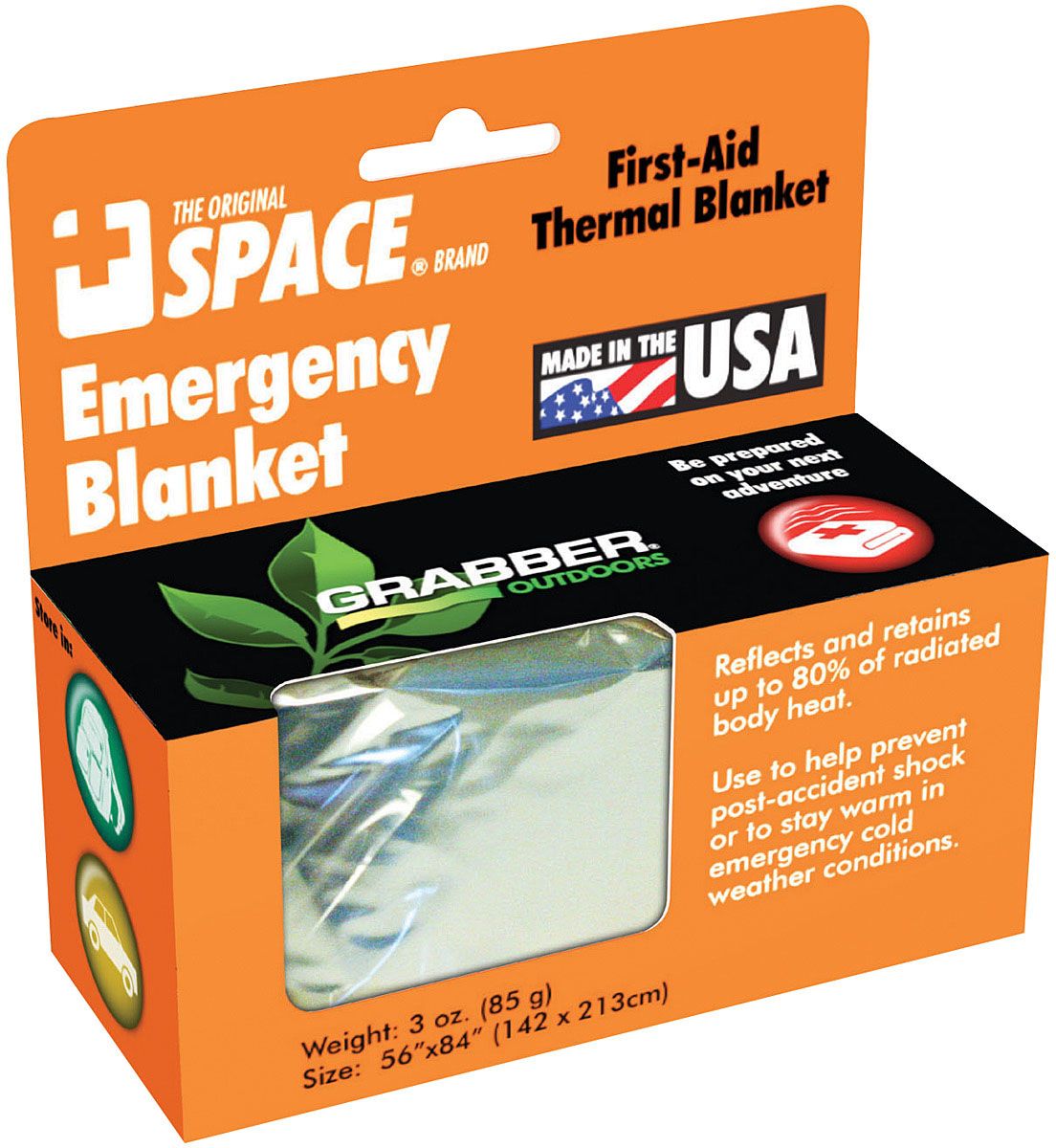 Grabber SPACE Brand | Emergency First Aid Thermal Survival Blanket