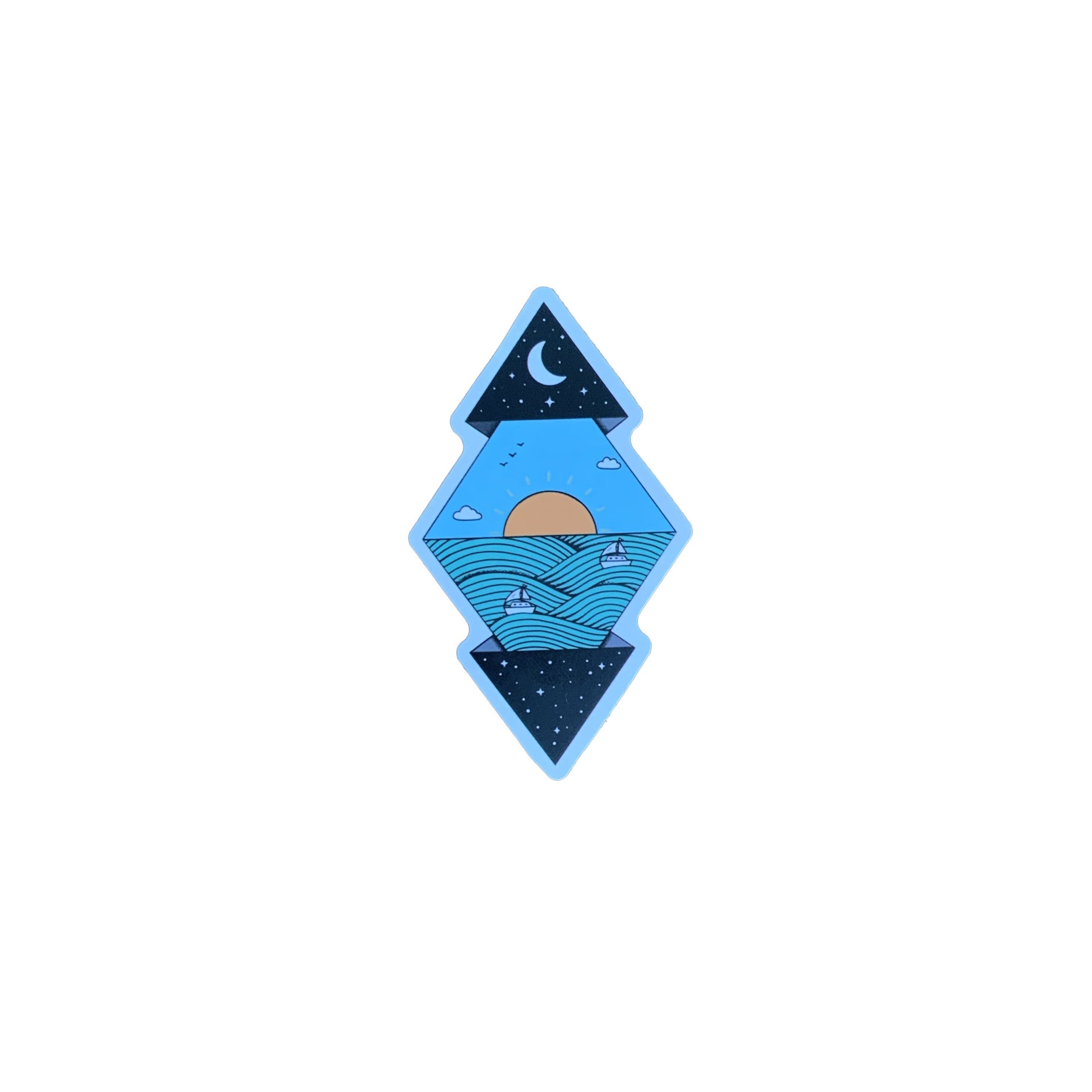 Moonlight Sailing Sticker, sticker, Pacific Rayne, Defiance Outdoor Gear Co.