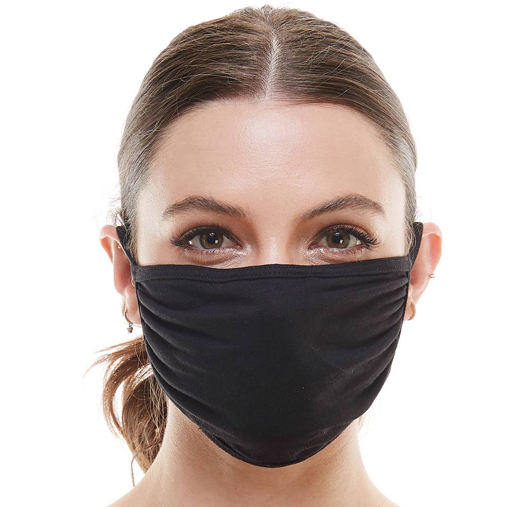 Reusable black fabric face mask with 2 free filters - Unisex, Face Masks, Miley + Molly, Defiance Outdoor Gear Co.