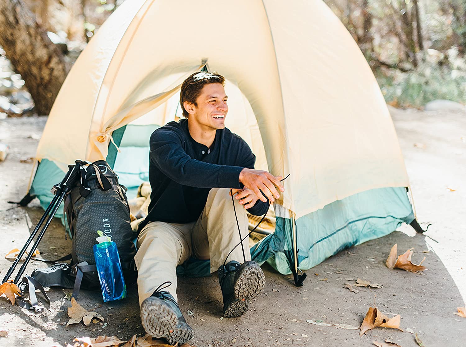 Vapur | Lightweight Folding Water Bottle With Clip Compact Travel Bottle - 1L Wide Mouth, Water Bottle, Pacific Rayne, Defiance Outdoor Gear Co.