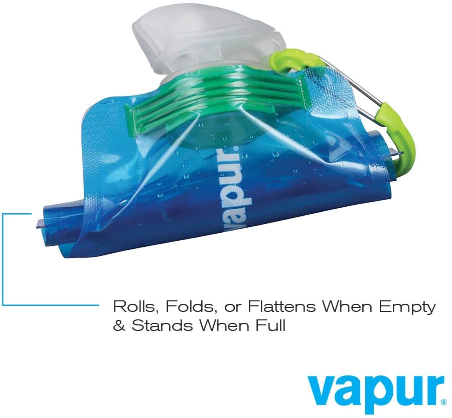 Vapur | Lightweight Folding Water Bottle With Clip Compact Travel Bottle - 1L Wide Mouth, Water Bottle, Pacific Rayne, Defiance Outdoor Gear Co.