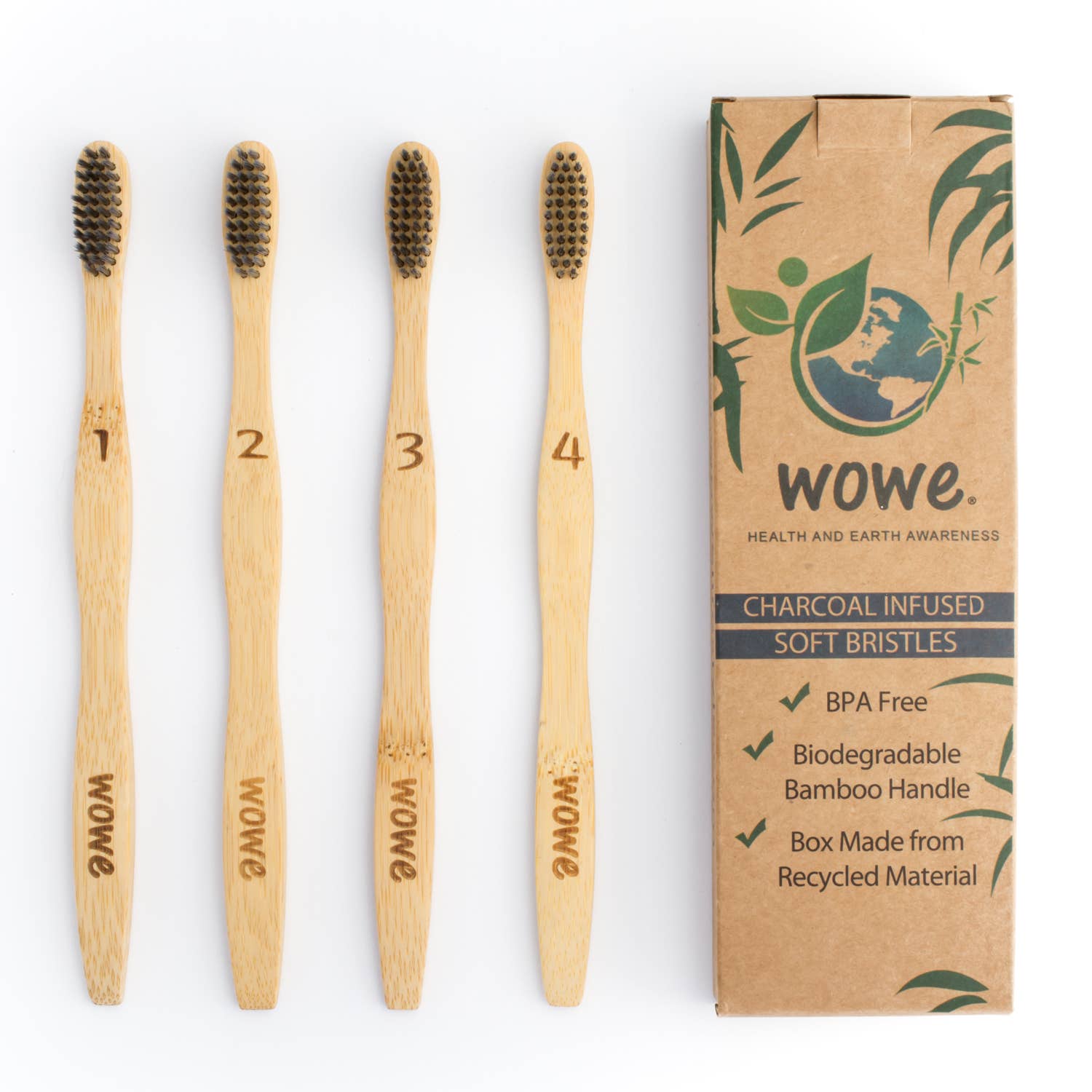 Wowe | Charcoal Infused Bristle Bamboo Toothbrush, Tooth Brushes, Wowe, Defiance Outdoor Gear Co.