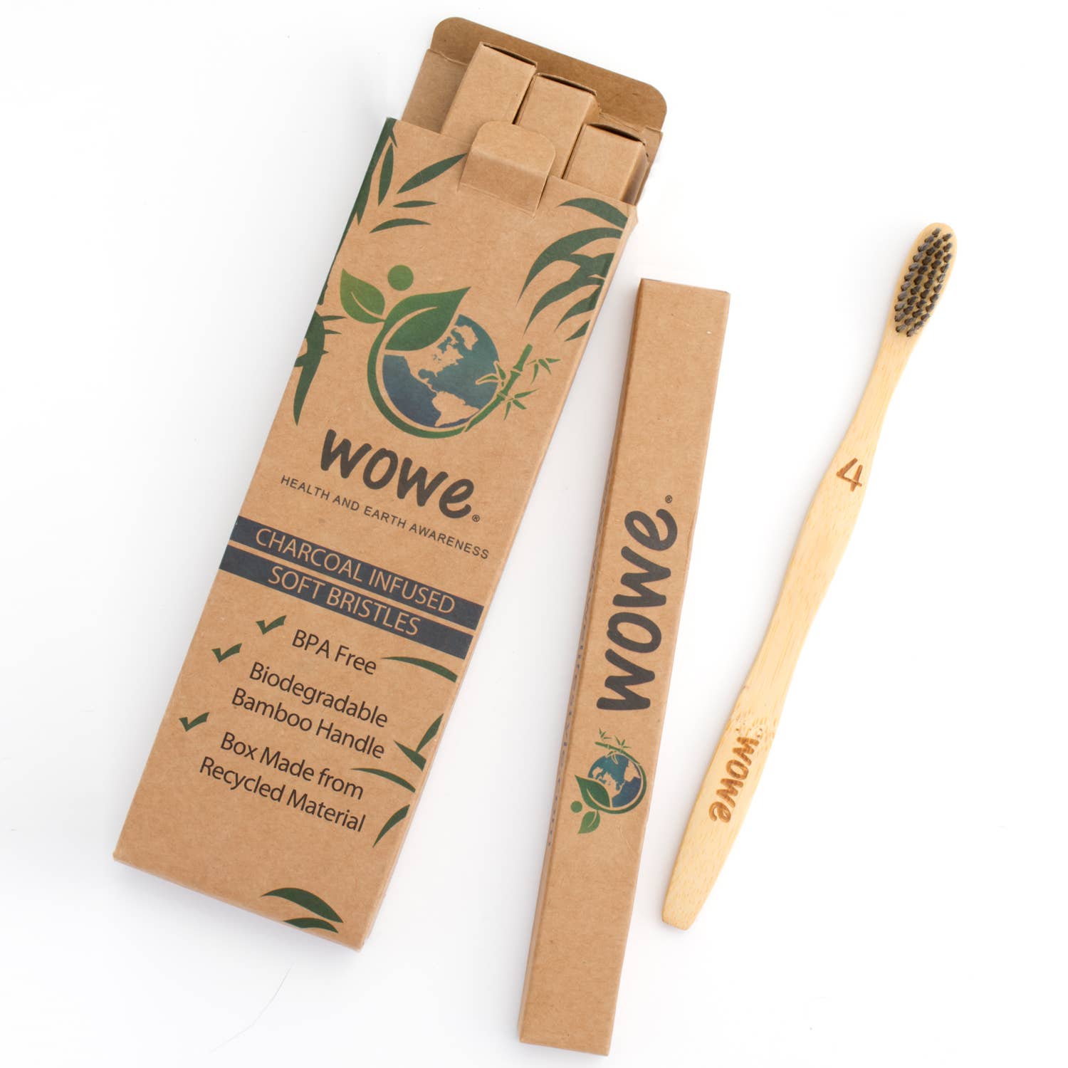 Wowe | Charcoal Infused Bristle Bamboo Toothbrush, Tooth Brushes, Wowe, Defiance Outdoor Gear Co.