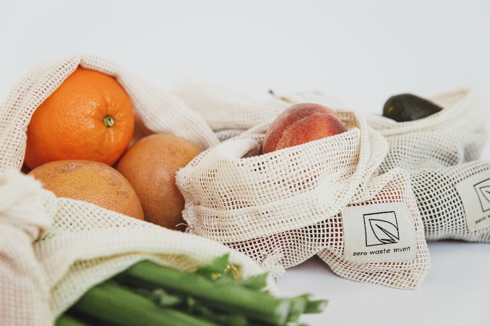 Zero Waste MVMT |  Organic Mesh Reusable Produce Bags Set For Grocery Shopping - Six Pack, produce bags, Zero Waste MVMT, Defiance Outdoor Gear Co.